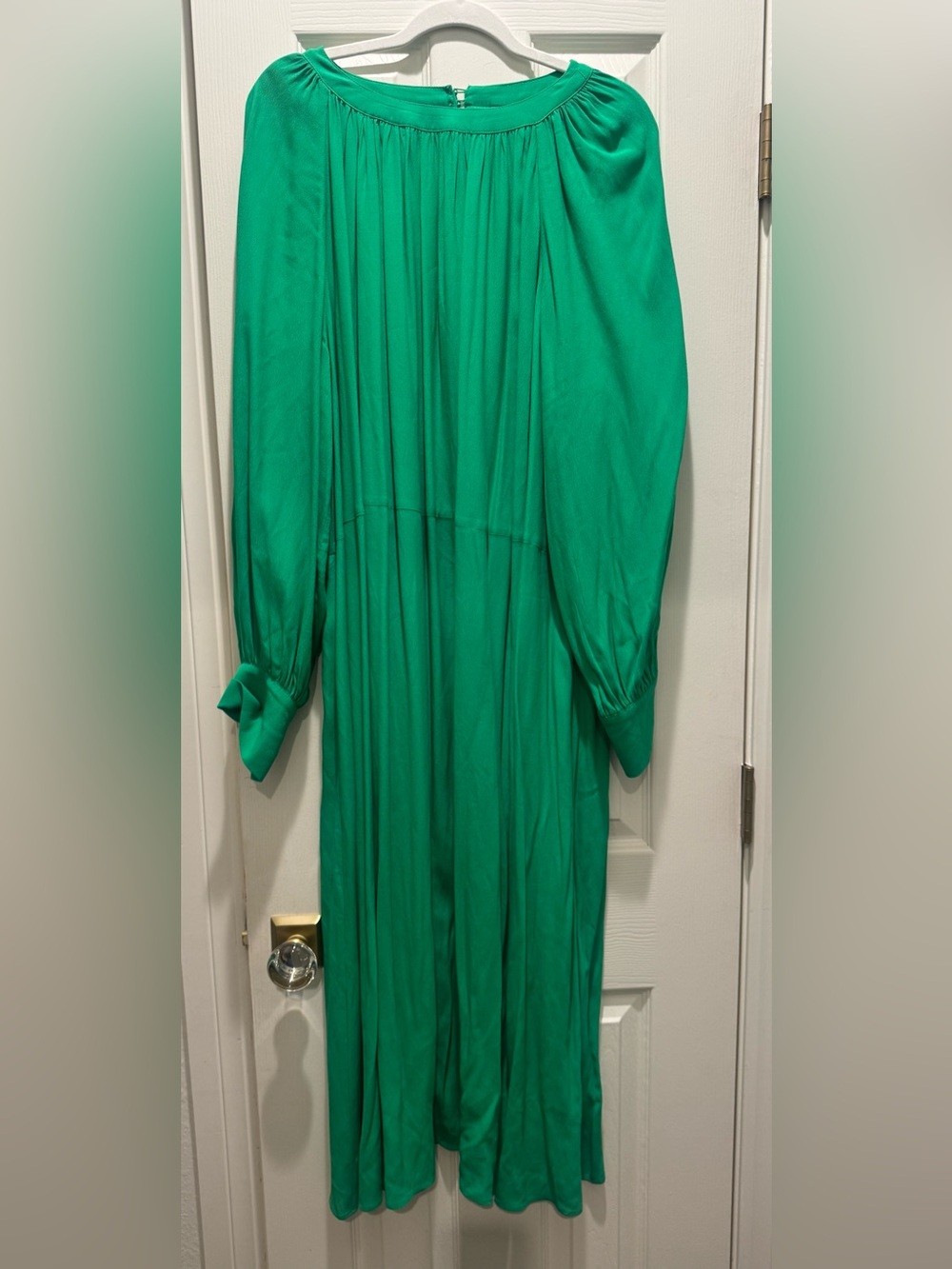 H&M Emerald Green Pleated Midi Dress